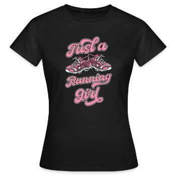 Läufer Jogger Runner Laufen Just A Running Girl - Women's T-Shirt - black - Front - AI Model Female 172 dark (172cm)