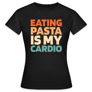 Pasta Citation cardio drôle - T-shirt Femme - noir - Devant - AI Model Female 172 dark (172cm)