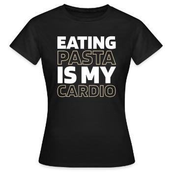 Pasta Citation cardio drôle - T-shirt Femme - noir - Devant - AI Model Female 172 dark (172cm)