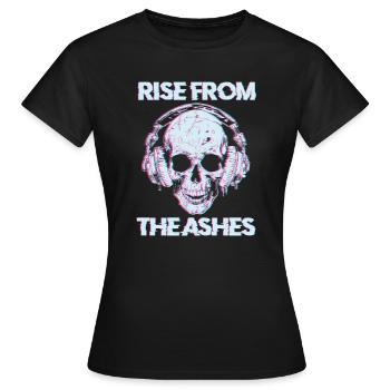 Crâne Techno Raver - T-shirt Femme - noir - Devant - AI Model Female 172 dark (172cm)