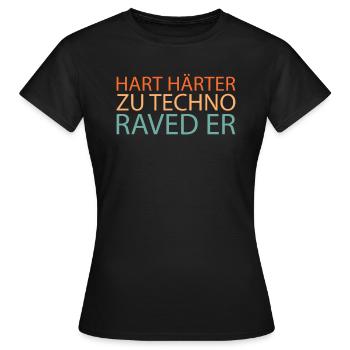 Techno Raver - T-shirt Femme - noir - Devant - AI Model Female 172 dark (172cm)