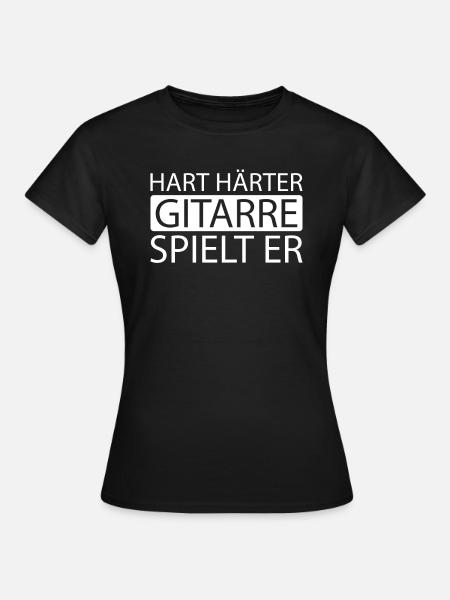 Akustikgitarre - Frauen T-Shirt - Schwarz