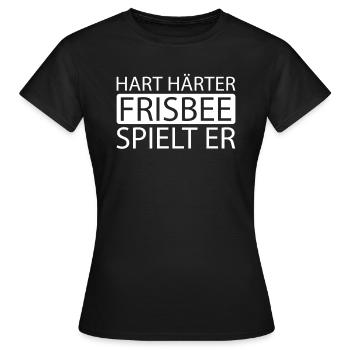 Frisbee - Women's T-Shirt - black - Front - AI Model Female 172 dark (172cm)