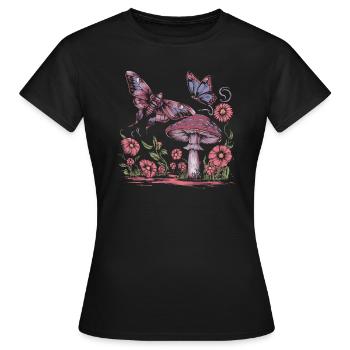 Papillon de nuit Fairycore - T-shirt Femme - noir - Devant - AI Model Female 172 dark (172cm)
