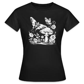 Papillon de nuit Fairycore - T-shirt Femme - noir - Devant - AI Model Female 172 dark (172cm)