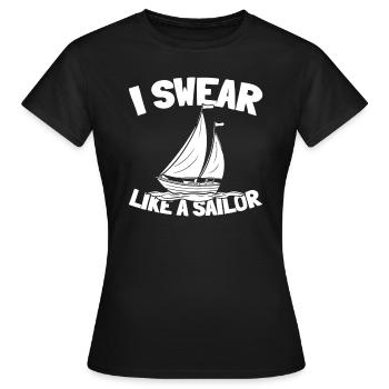Voilier Marin Voilier Jurer Comme Un Marin - T-shirt Femme - noir - Devant - AI Model Female 172 dark (172cm)