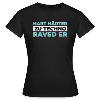 Techno Raver - T-shirt Femme - noir - Devant - AI Model Female 172 dark (172cm)