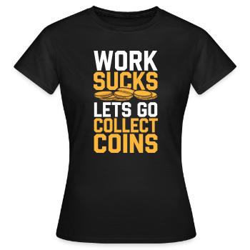 Collection de pièces de monnaie Collectionneurs de pièces de monnaie - T-shirt Femme - noir - Devant - AI Model Female 172 dark (172cm)