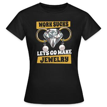 Fabrication de bijoux - T-shirt Femme - noir - Devant - AI Model Female 172 dark (172cm)