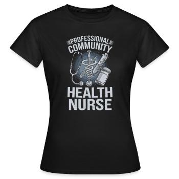 Community nurse - Women's T-Shirt - black - Front - AI Model Female 172 dark (172cm)