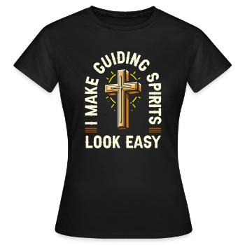 Prêtre - T-shirt Femme - noir - Devant - AI Model Female 172 dark (172cm)