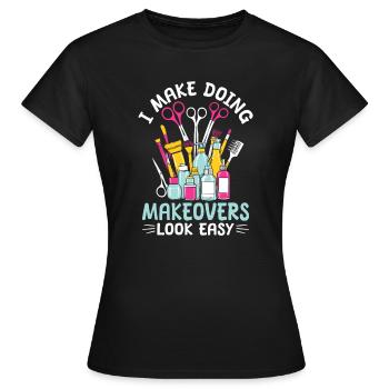 Kosmetik - Frauen T-Shirt - Schwarz - Vorne - AI Model Female 172 dark (172cm)