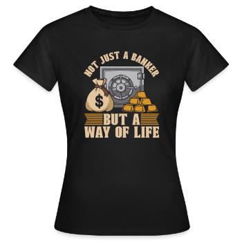 Banquier - T-shirt Femme - noir - Devant - AI Model Female 172 dark (172cm)