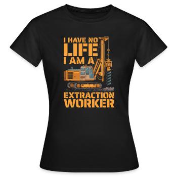 Travailleur d’extraction - T-shirt Femme - noir - Devant - AI Model Female 172 dark (172cm)
