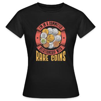 Collection de pièces de monnaie Collectionneurs de pièces de monnaie - T-shirt Femme - noir - Devant - AI Model Female 172 dark (172cm)