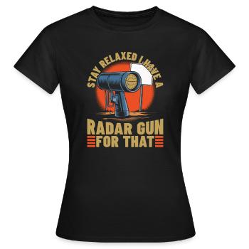 Policier d’État - T-shirt Femme - noir - Devant - AI Model Female 172 dark (172cm)