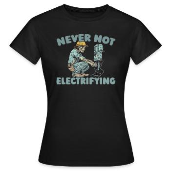 Electrician Electronics Technician - Women's T-Shirt - black - Front - AI Model Female 172 dark (172cm)