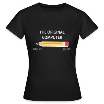 L'ordinateur original pour adultes Humour Sarcastique - T-shirt Femme - noir - Devant - AI Model Female 172 dark (172cm)
