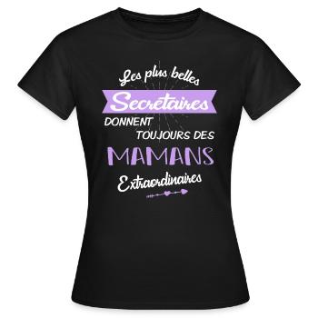 Secrétaires et mamans - T-shirt Femme - noir - Devant - AI Model Female 172 dark (172cm)