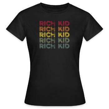 Richesse monétaire - Rich Kid - T-shirt Femme - noir - Devant - AI Model Female 172 dark (172cm)
