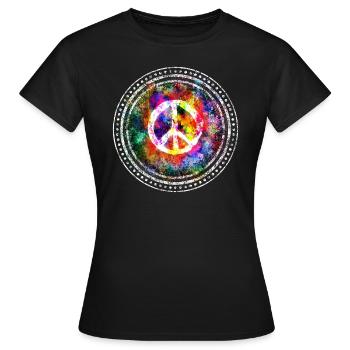 Peace - Frauen T-Shirt - Schwarz - Vorne - AI Model Female 172 dark (172cm)