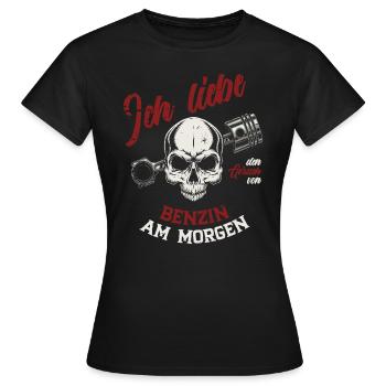 Ich liebe den Geruch von Benzin am Morgen - Frauen T-Shirt - Schwarz - Vorne - AI Model Female 172 dark (172cm)