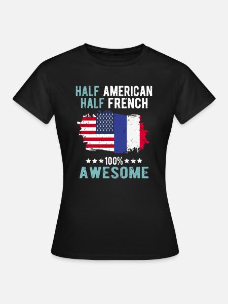 Halb Amerikaner Halb Amerikaner - Frauen T-Shirt - Schwarz