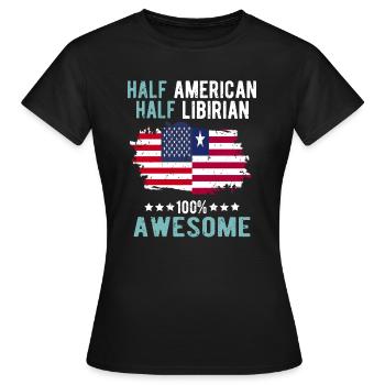 Halb Amerikaner Halb Libyer - Frauen T-Shirt - Schwarz - Vorne - AI Model Female 172 dark (172cm)