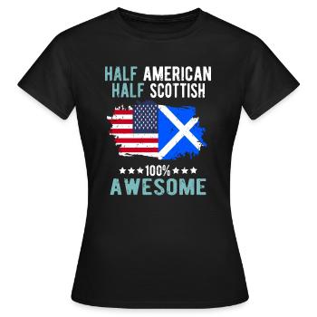 Halb Amerikaner Halb Schotte - Frauen T-Shirt - Schwarz - Vorne - AI Model Female 172 dark (172cm)