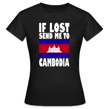 Drapeau du Cambodge Disant - T-shirt Femme - noir - Devant - AI Model Female 172 dark (172cm)