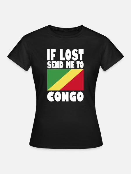 Kongo Flagge Spruch - Frauen T-Shirt - Schwarz