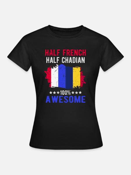 Halb Franzose Halb Tschader - Frauen T-Shirt - Schwarz