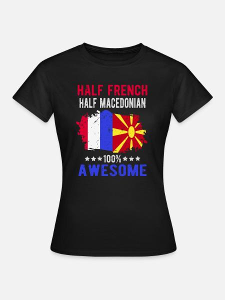 Moitié Français moitié macédonien - T-shirt Femme - noir