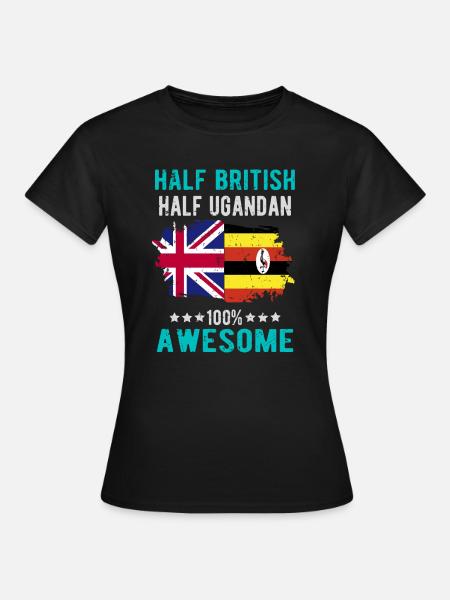 Halb Brite Halb Ugander - Frauen T-Shirt - Schwarz