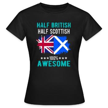 Halb Brite Halb Schotte - Frauen T-Shirt - Schwarz - Vorne - AI Model Female 172 dark (172cm)