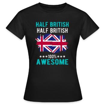 Moitié britannique moitié britannique - T-shirt Femme - noir - Devant - AI Model Female 172 dark (172cm)