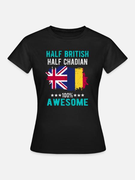 Halb Brite Halb Tschader - Frauen T-Shirt - Schwarz