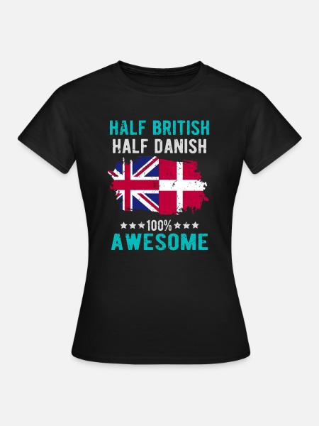 Halb Brite Halb Däne - Dame-T-shirt - sort
