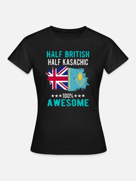 Halb Brite Halb Kasache - Frauen T-Shirt - Schwarz