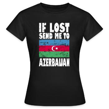 Drapeau de l’Azerbaïdjan - T-shirt Femme - noir - Devant - AI Model Female 172 dark (172cm)