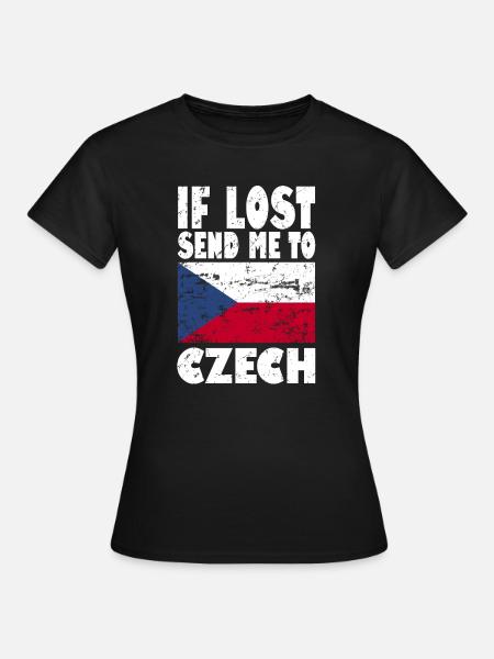 Tschechien Flagge Spruch - Frauen T-Shirt - Schwarz