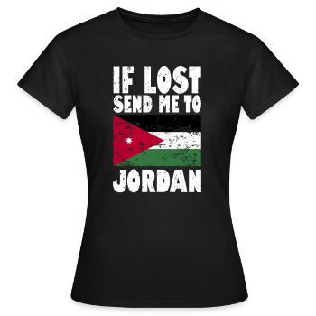 Drapeau de Jordanie - T-shirt Femme - noir - Devant - AI Model Female 172 dark (172cm)