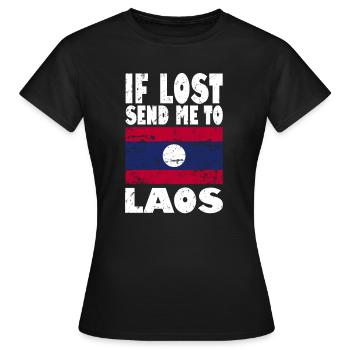 Drapeau du Laos - T-shirt Femme - noir - Devant - AI Model Female 172 dark (172cm)