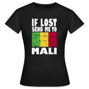 Slogan du drapeau du Mali - T-shirt Femme - noir - Devant - AI Model Female 172 dark (172cm)