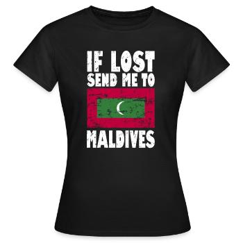Drapeau des Maldives - T-shirt Femme - noir - Devant - AI Model Female 172 dark (172cm)