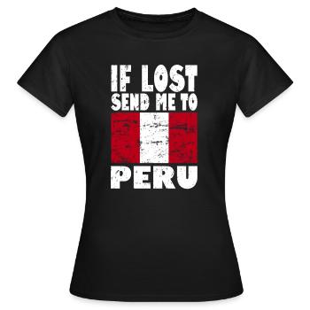 Drapeau du Pérou - T-shirt Femme - noir - Devant - AI Model Female 172 dark (172cm)