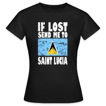 Dicton du drapeau de Sainte-Lucie - T-shirt Femme - noir - Devant - AI Model Female 172 dark (172cm)