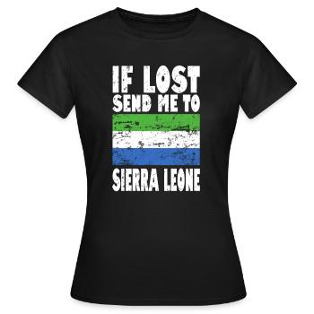 Sierra Leone Flag Saying - Women's T-Shirt - black - Front - AI Model Female 172 dark (172cm)