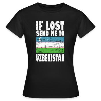 Drapeau de l’Ouzbékistan - T-shirt Femme - noir - Devant - AI Model Female 172 dark (172cm)