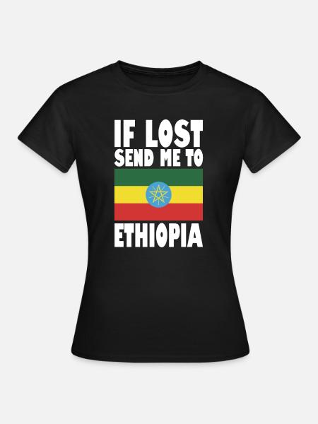Äthiopien Flagge Spruch - Frauen T-Shirt - Schwarz